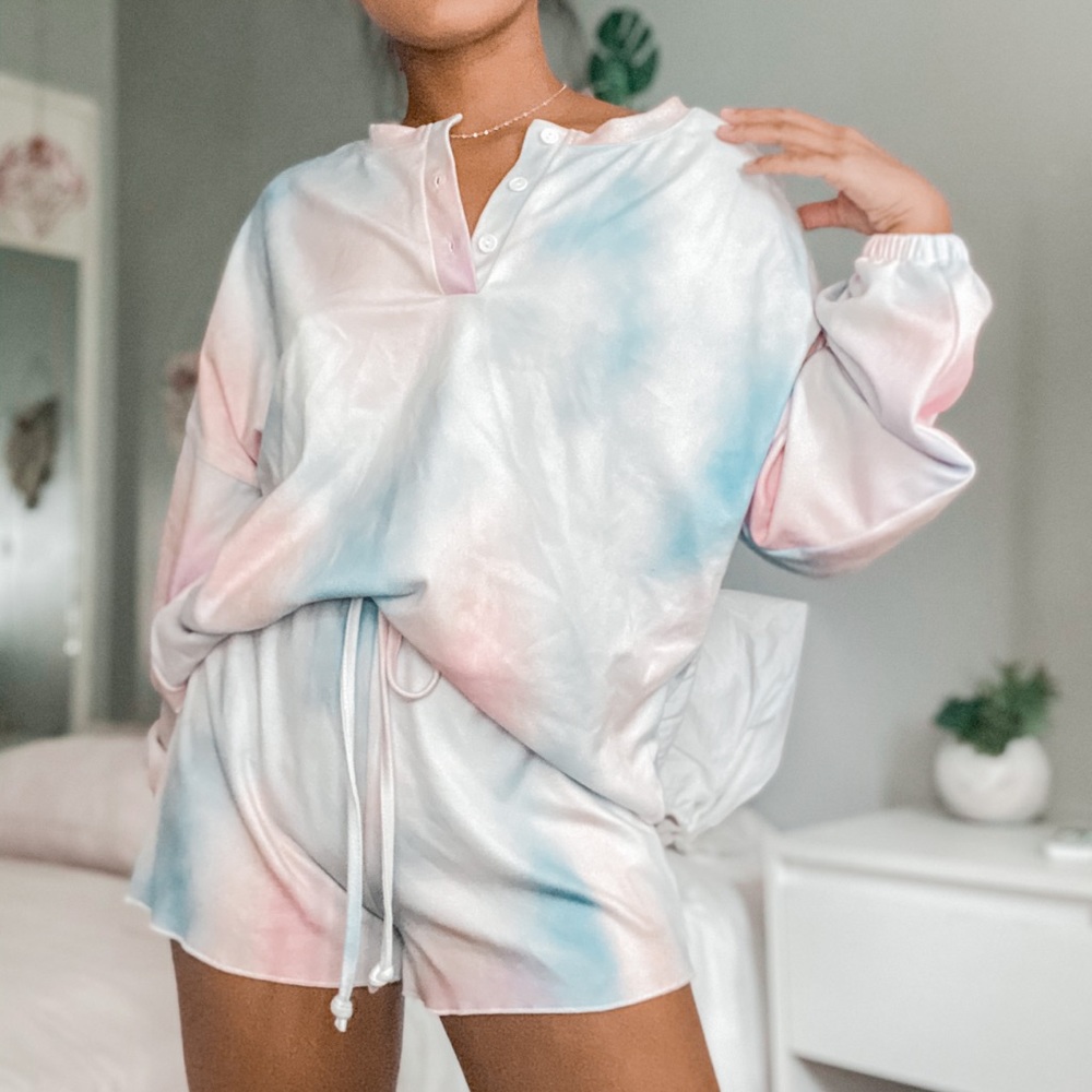 Tie Die Pajamas in Cotton Candy